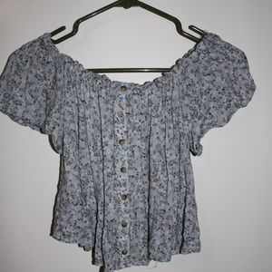 Floral off the shoulder crop